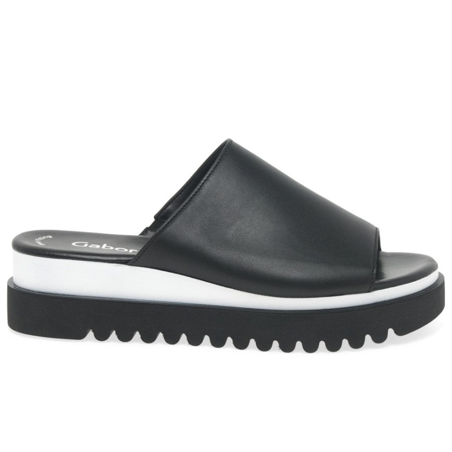 Black Emily- Rose Womens Platform Mules Gabor