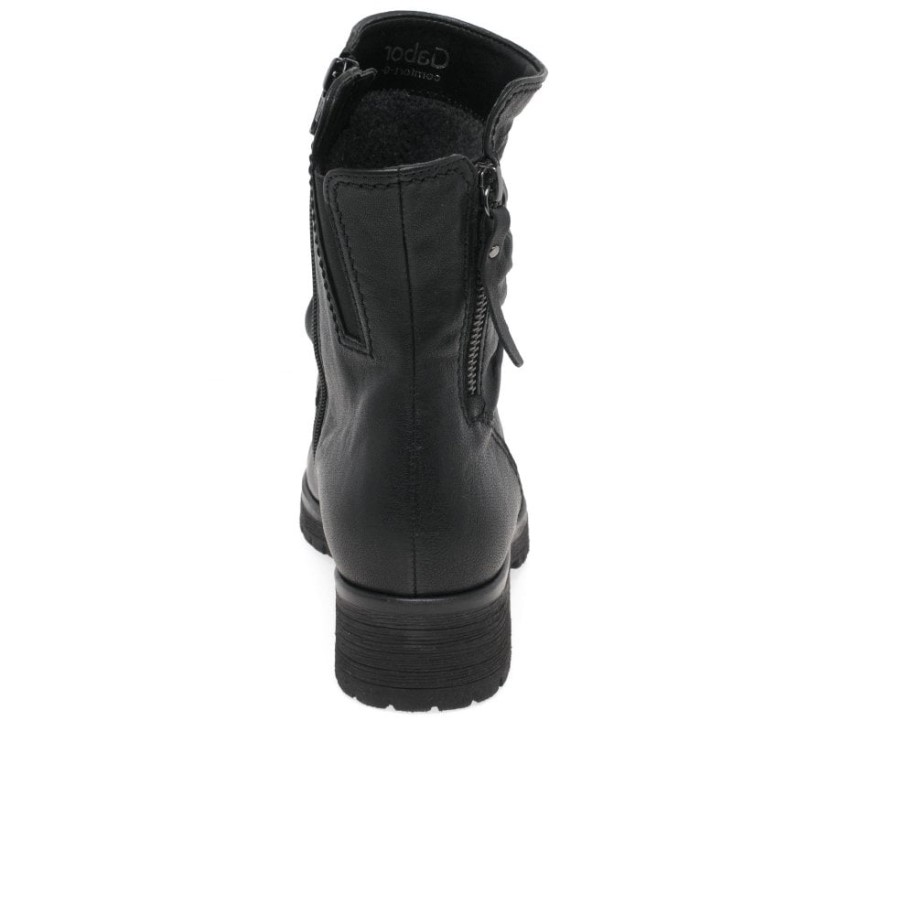 Black Gabor Zola Womens Biker Boots