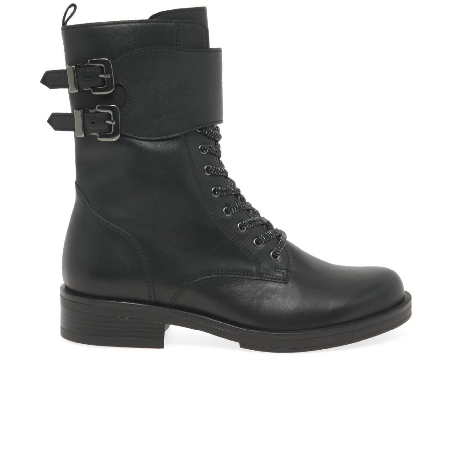 Black Hind Womens Biker Boots Gabor