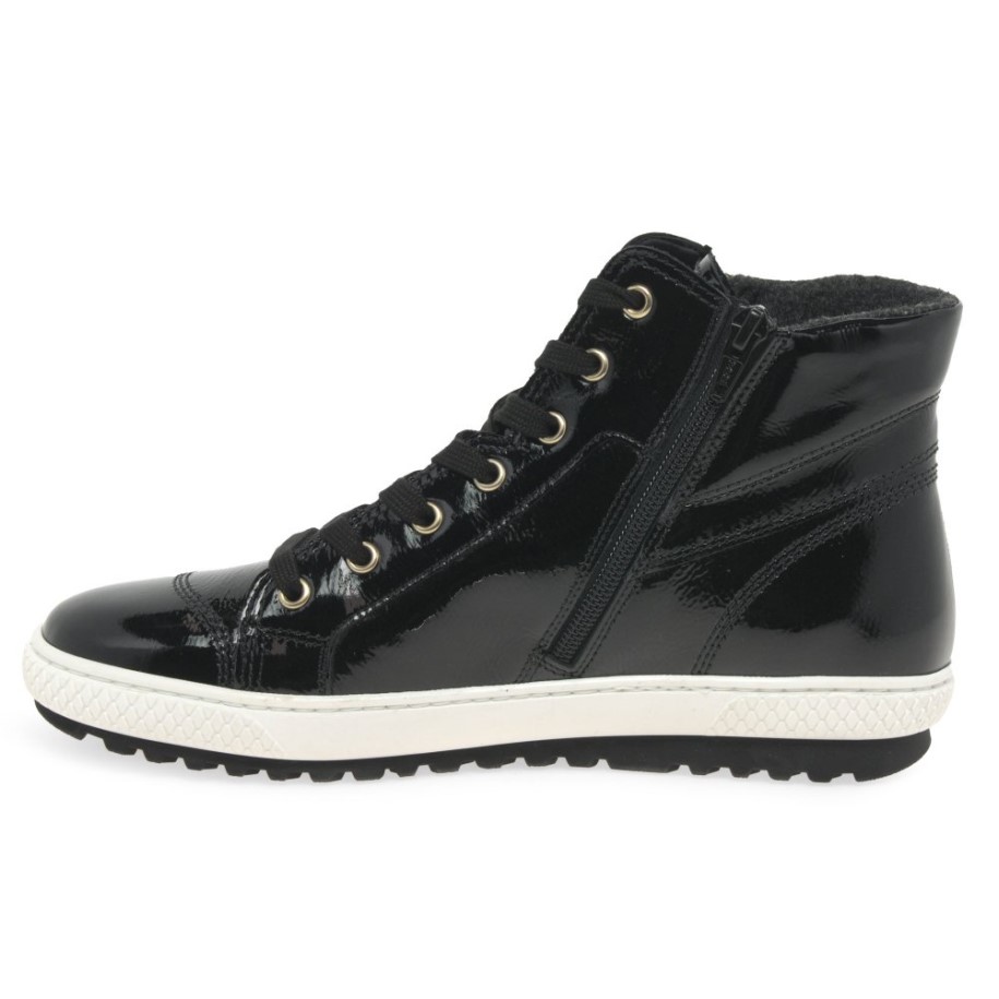 Black Patent Bulner Womens Casual Ankle Boots Gabor