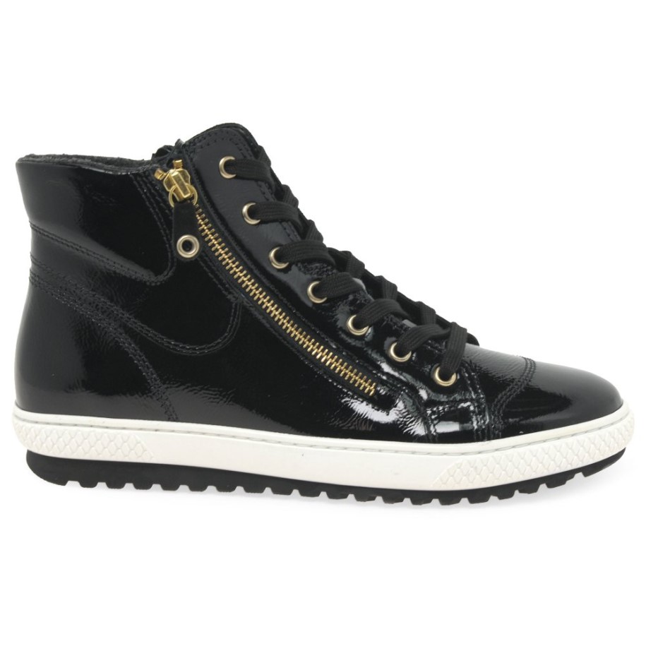 Black Patent Bulner Womens Casual Ankle Boots Gabor