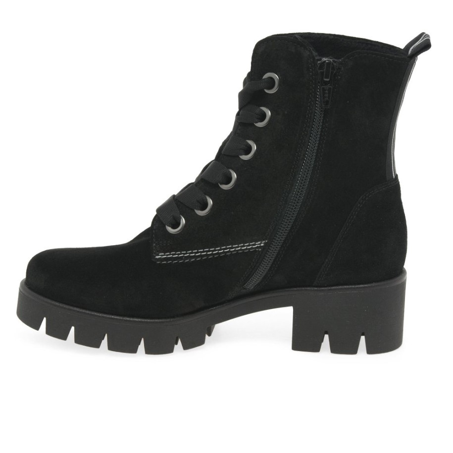 Black Suede Gabor Baccara Womens Fashion Ankle Boots
