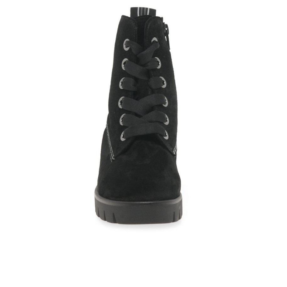 Black Suede Gabor Baccara Womens Fashion Ankle Boots