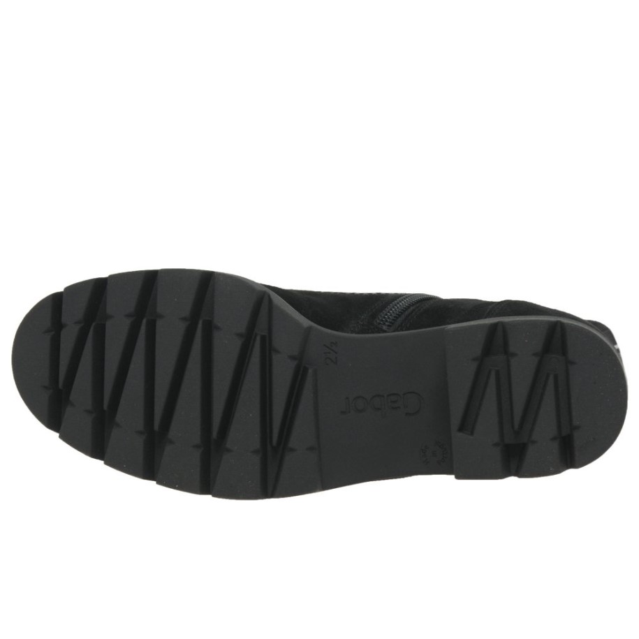 Black Suede Gabor Baccara Womens Fashion Ankle Boots