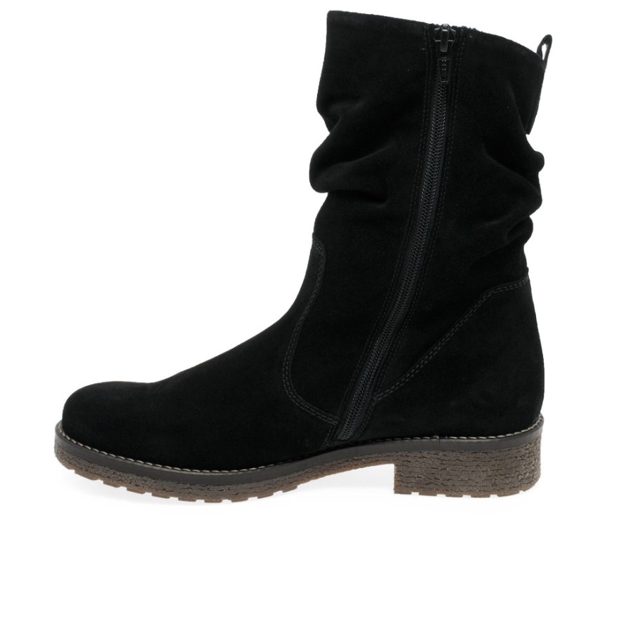Black Suede Gabor Mya Womens Ankle Boots