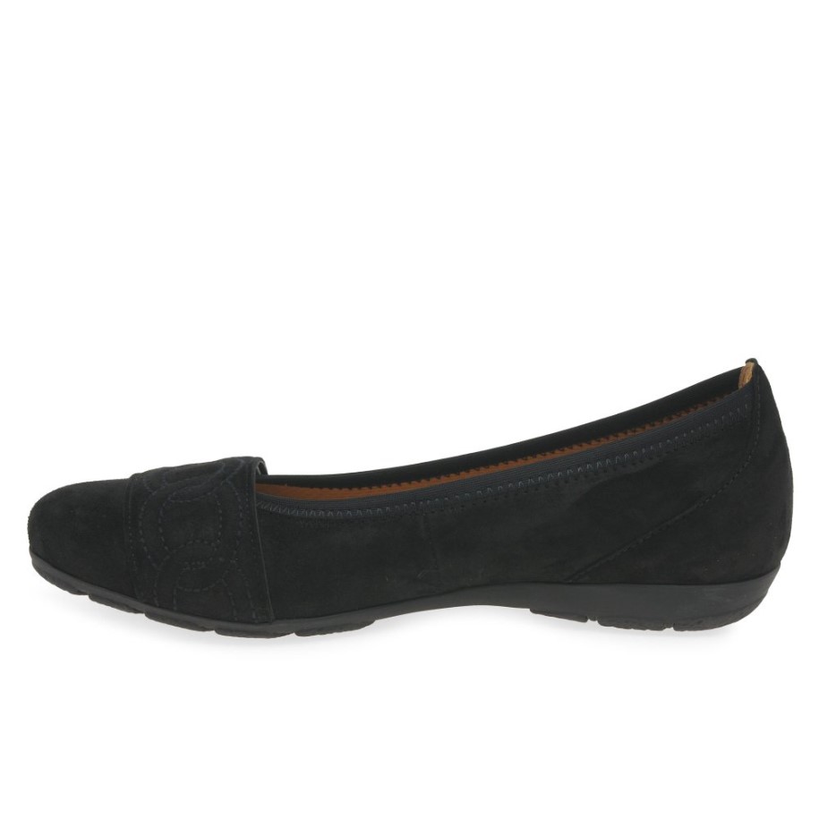 Black Suede Resemblance Ladies Shoes Gabor