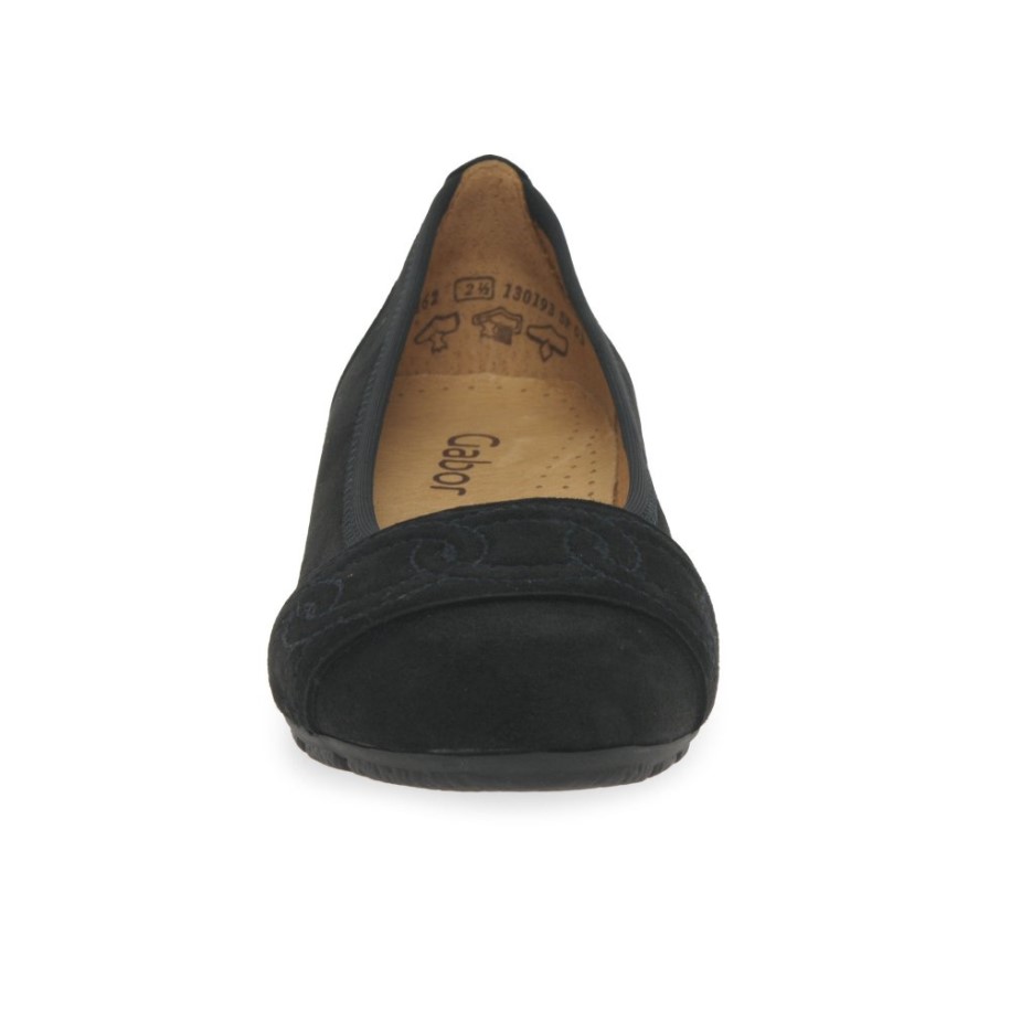 Black Suede Resemblance Ladies Shoes Gabor