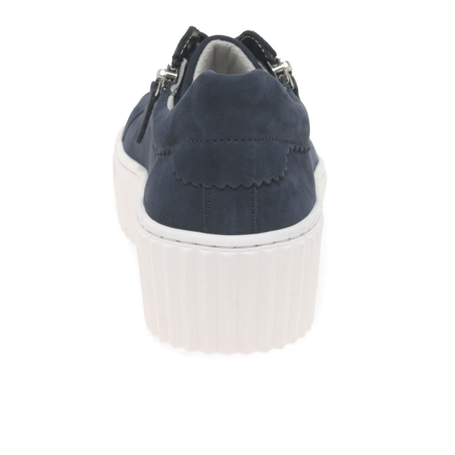 Blue Nubuck Gabor Dolly Ladies Trainers