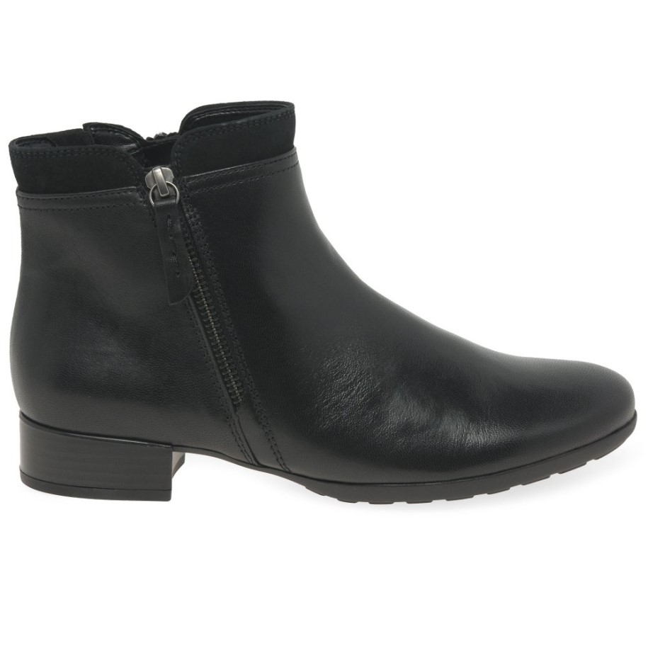 Briano Ladies Ankle Boots Black/Suede Gabor