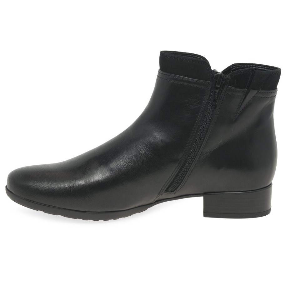 Briano Ladies Ankle Boots Black/Suede Gabor