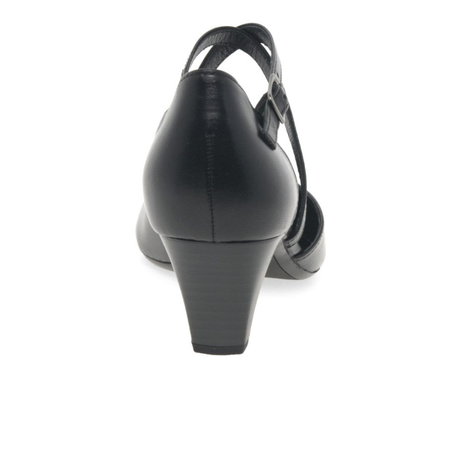 Callow Womens Modern Cross Strap Court Shoes Black Gabor