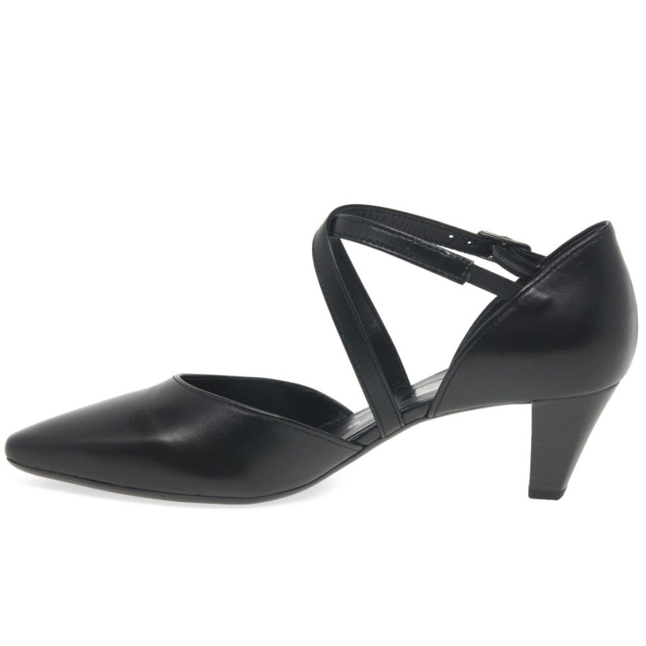 Callow Womens Modern Cross Strap Court Shoes Black Gabor