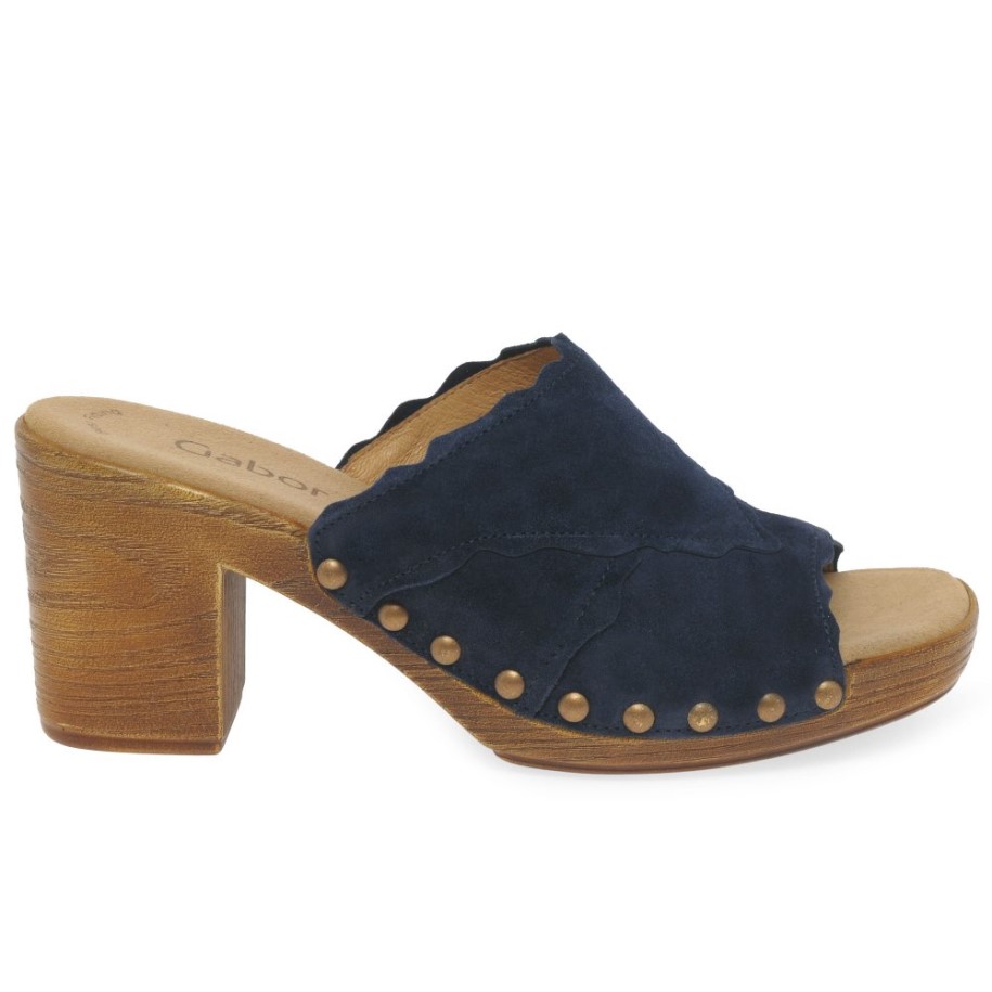 Carmen Ladies Sandals Marine Suede Gabor