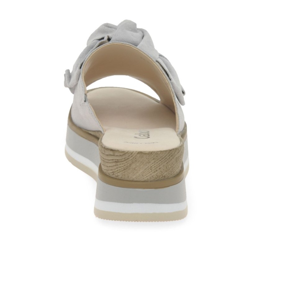 Clinton Ladies Mule Sandals Gabor Light Grey Suede