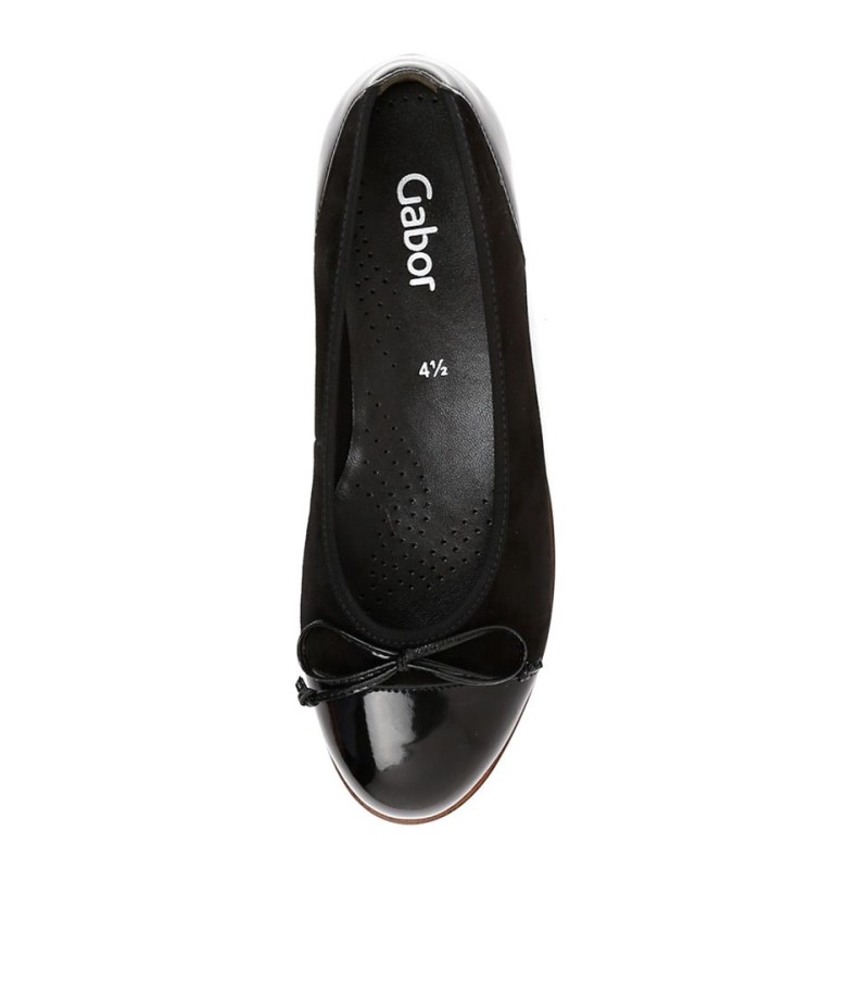 Clover Schwarz Leather Patent Gabor