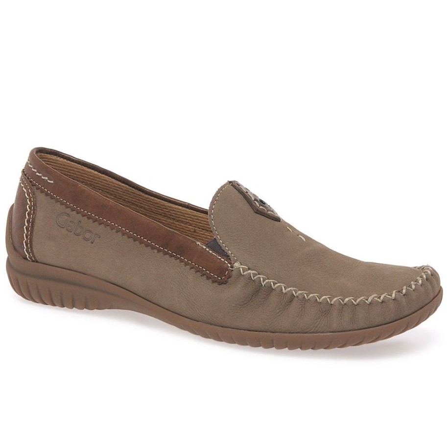 Corda Nubuck/Tan California Sporty Womens Moccasins Gabor