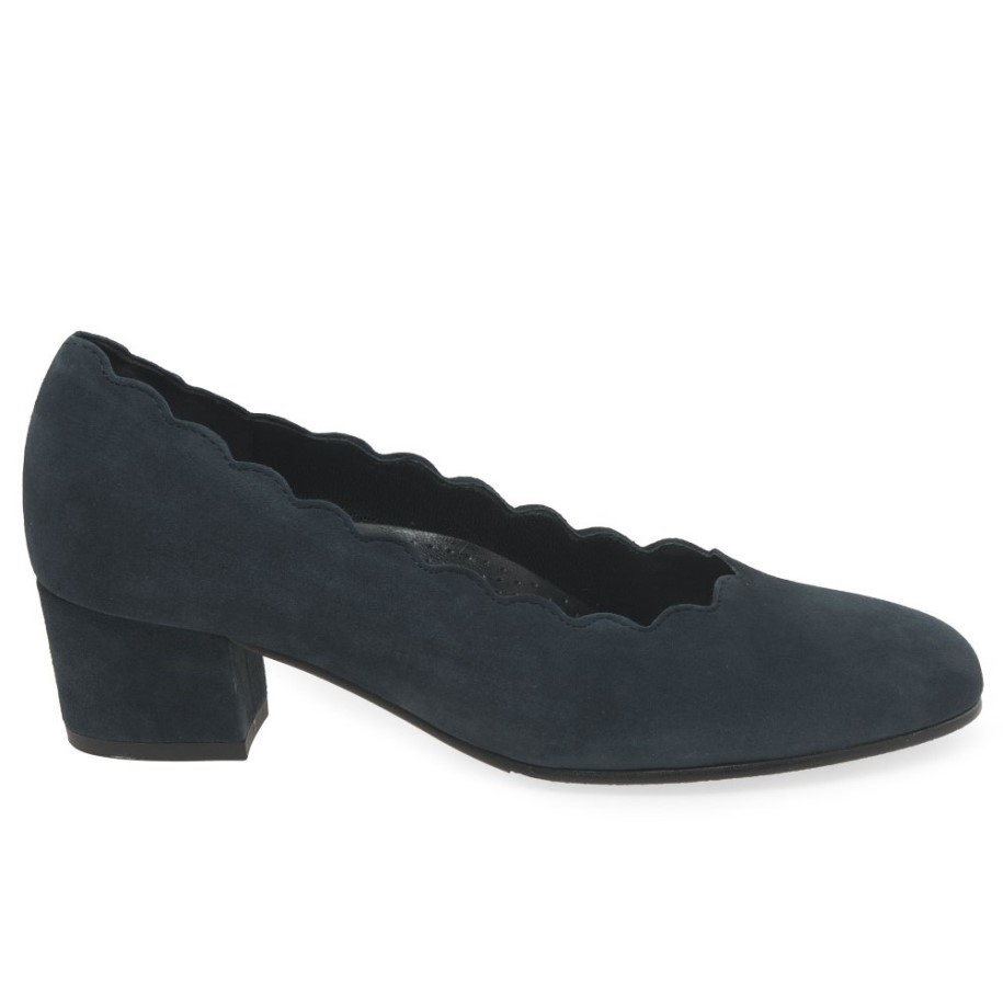 Dark Blue Suede Gigi Womens Court Shoes Gabor