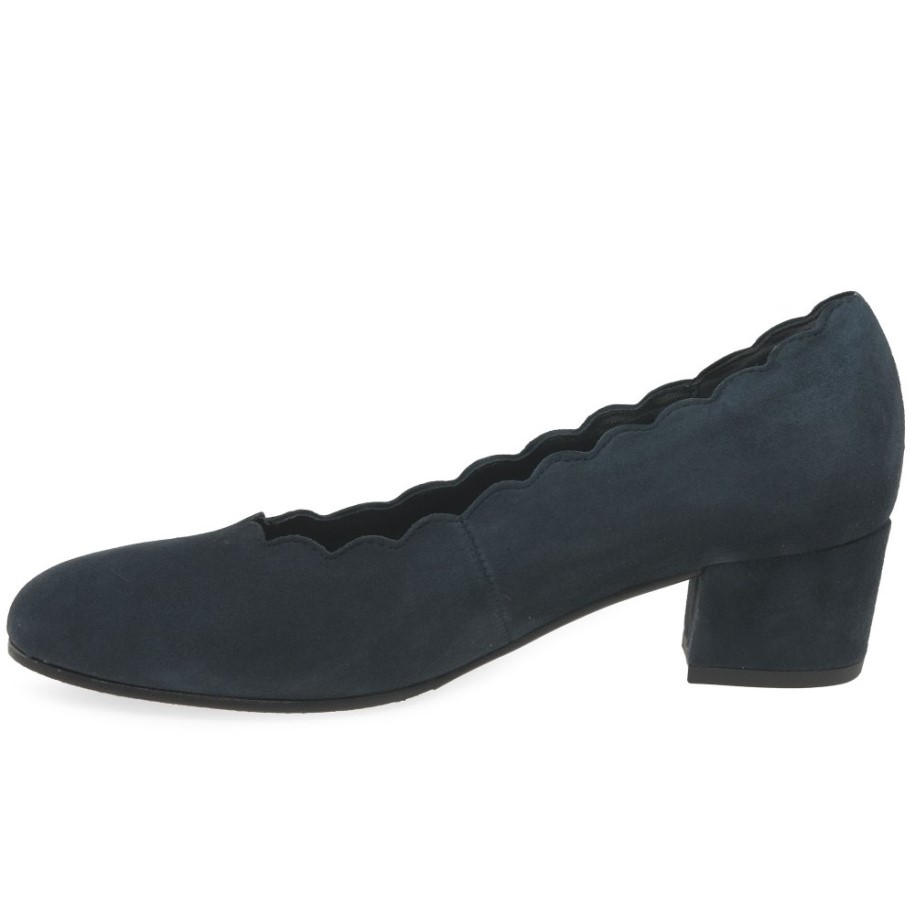 Dark Blue Suede Gigi Womens Court Shoes Gabor