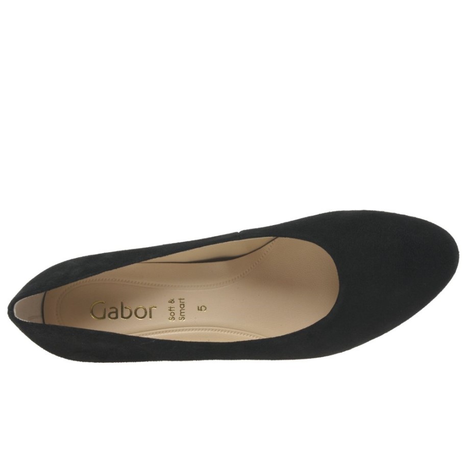 Edina Ladies Court Shoes Gabor Black Suede