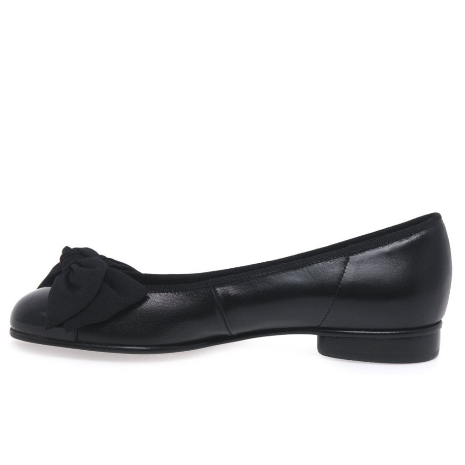 Gabor Amy Bow Trim Womens Ballerina Pumps Black