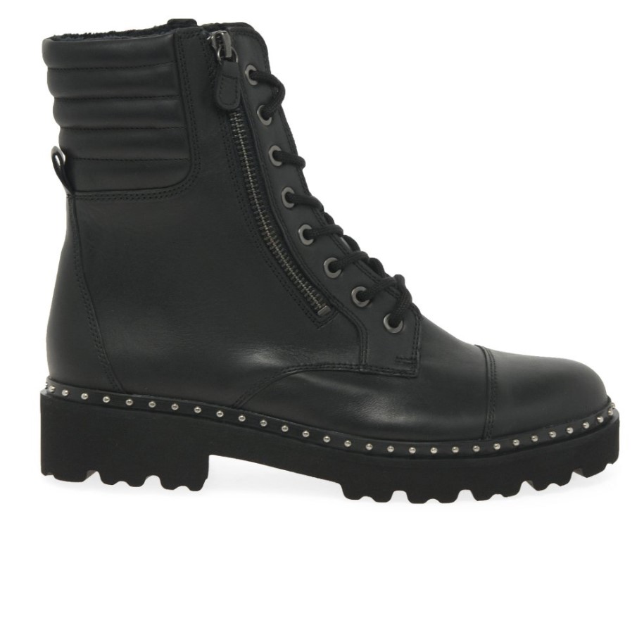 Gabor Black Bainbridge Womens Biker Boots