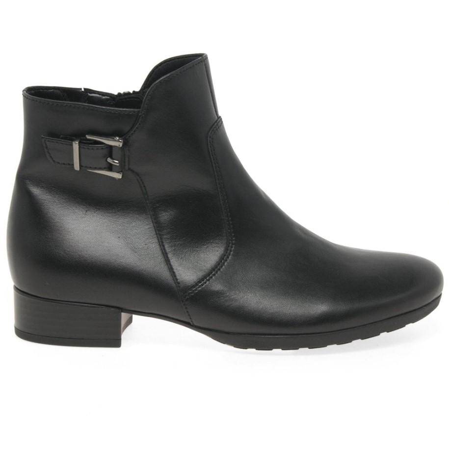 Gabor Black Bolan Women Ankle Boots