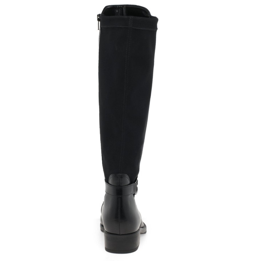 Gabor Black Leather Abia Fashion Womens Knee High Boots