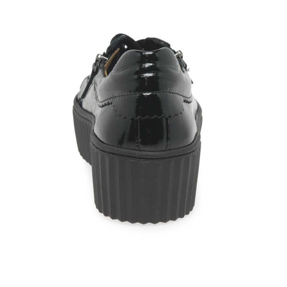 Gabor Black Patent Dolly Ladies Trainers