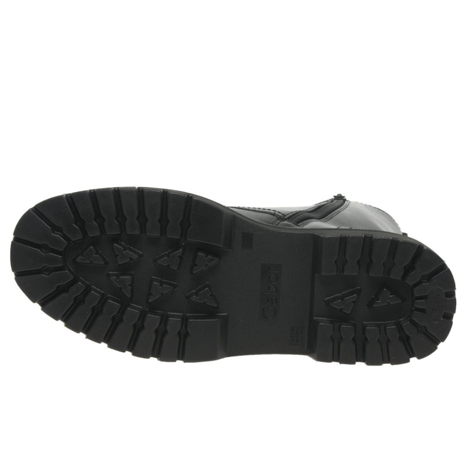 Gabor Black/White Stitch Genoa Womens Military Boots