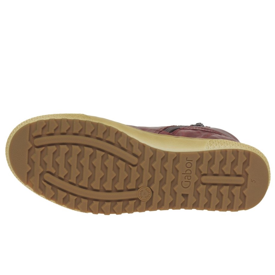 Gabor Bulner Womens Casual Ankle Boots Dark Red