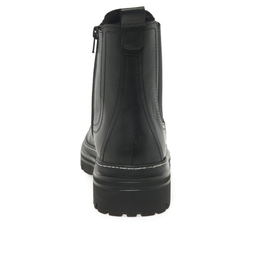 Gabor Gazania Womens Chelsea Boots Black/White Stitch