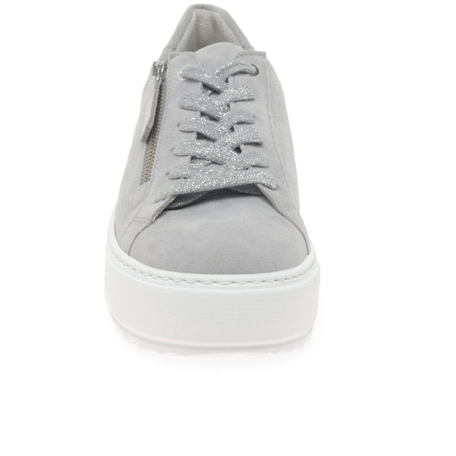Gabor Light Grey Suede Heather Womens Casual Trainers