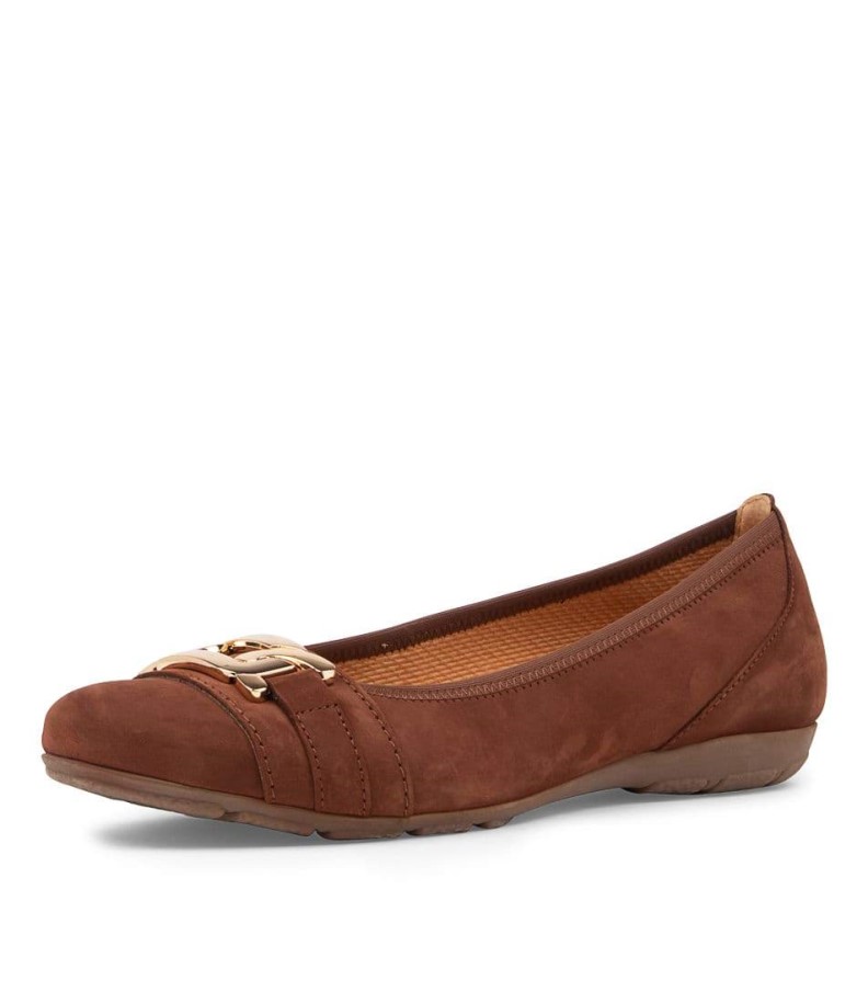 Gabor Mehr Kastanie Suede Ballet Flats