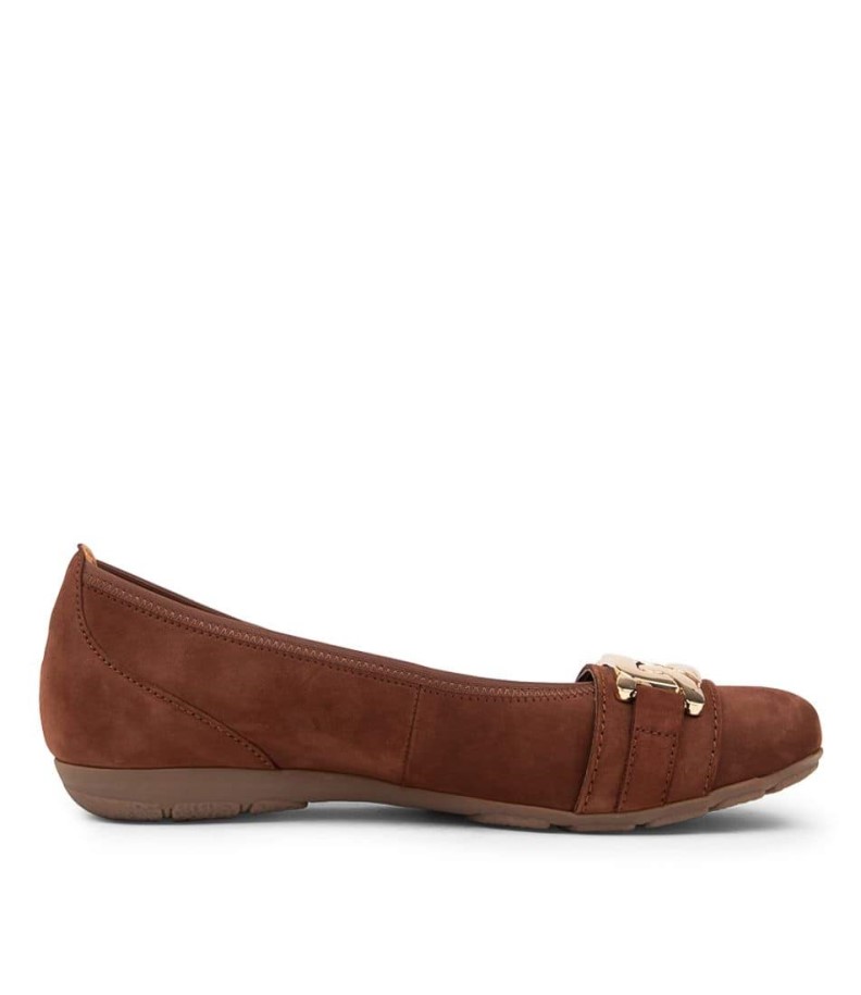 Gabor Mehr Kastanie Suede Ballet Flats