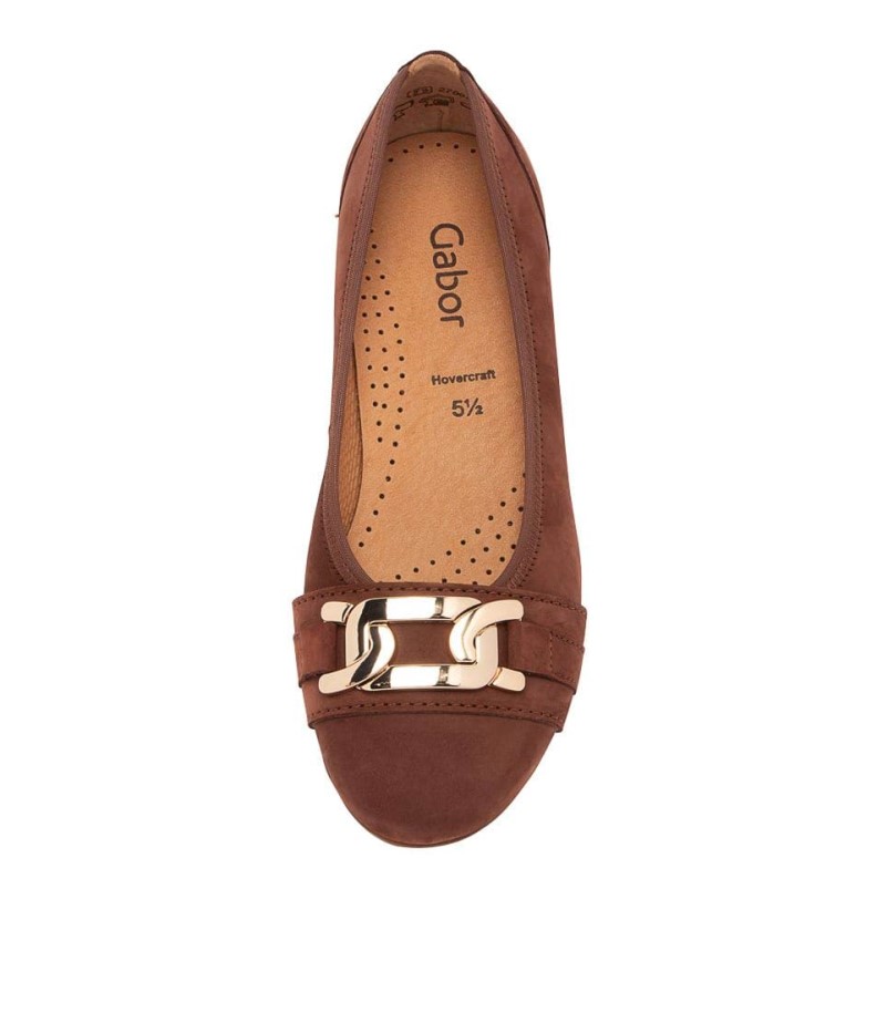Gabor Mehr Kastanie Suede Ballet Flats
