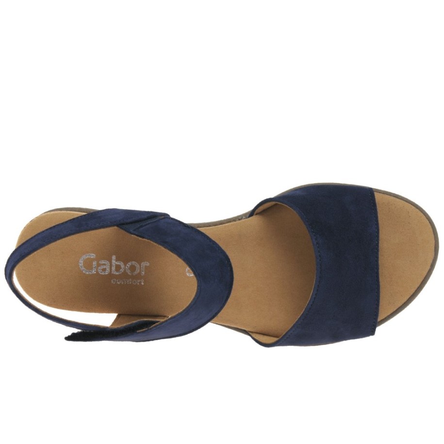Gabor Raynor Ladies Sandals Dark Blue Suede