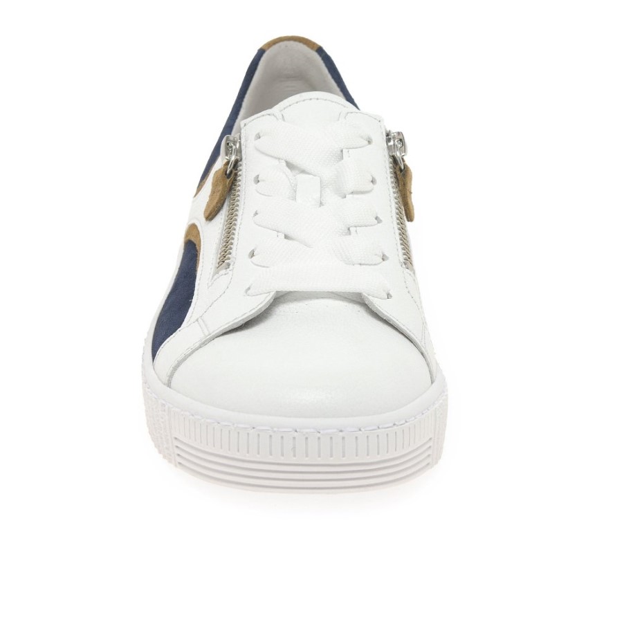 Gabor White/Marine Wemo Ladies Trainers