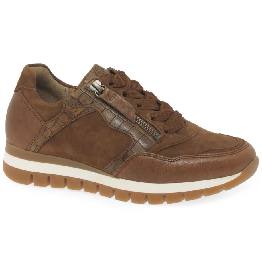 Gabor Willet Ladies Trainers Whiskey/Suede