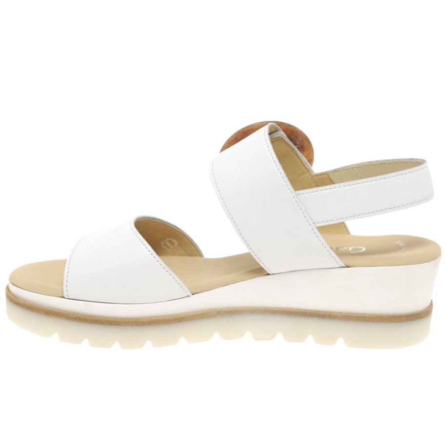 Gabor Yeo Ladies Wedge Heel Sandals White