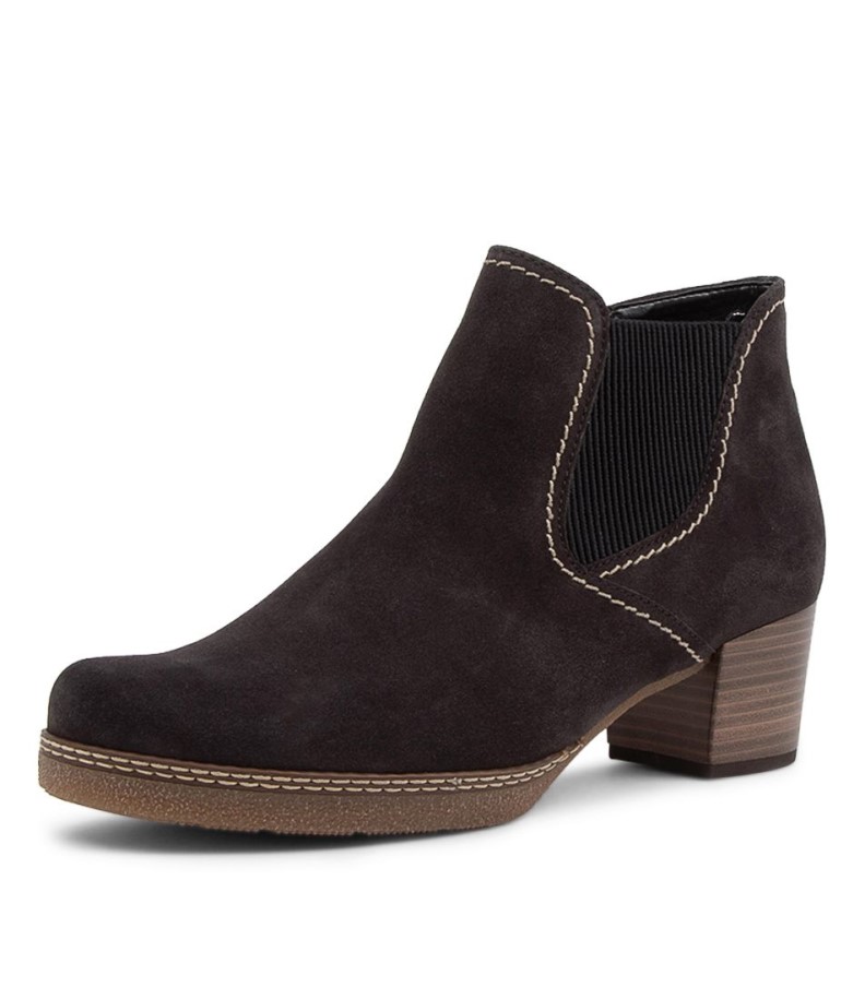 Kaaks Dark Grey Suede Ankle Boots Gabor