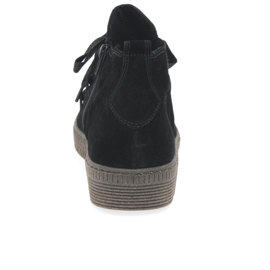Lance Womens Ankle Boots Gabor in Black Suede