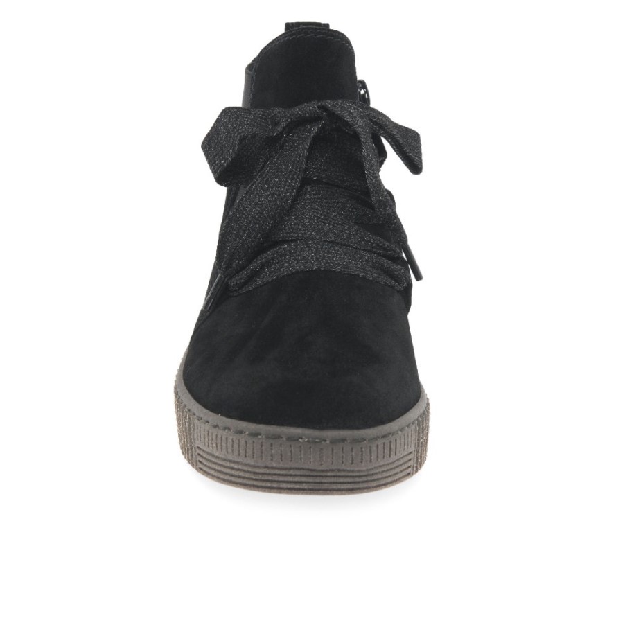 Lance Womens Ankle Boots Gabor in Black Suede
