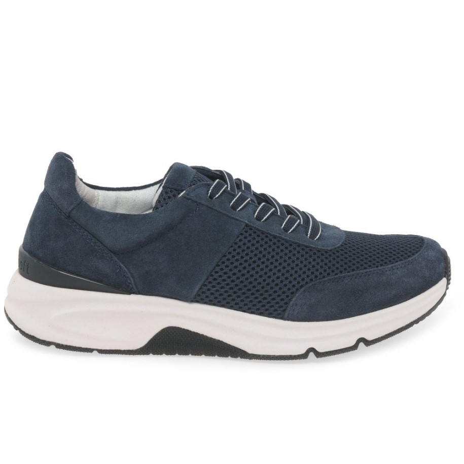Marine Suede/Mesh Aloe Ladies Trainers Gabor