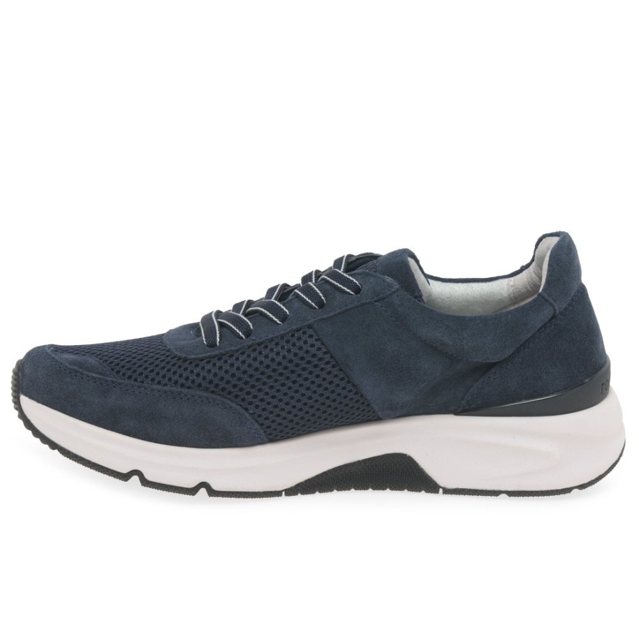 Marine Suede/Mesh Aloe Ladies Trainers Gabor