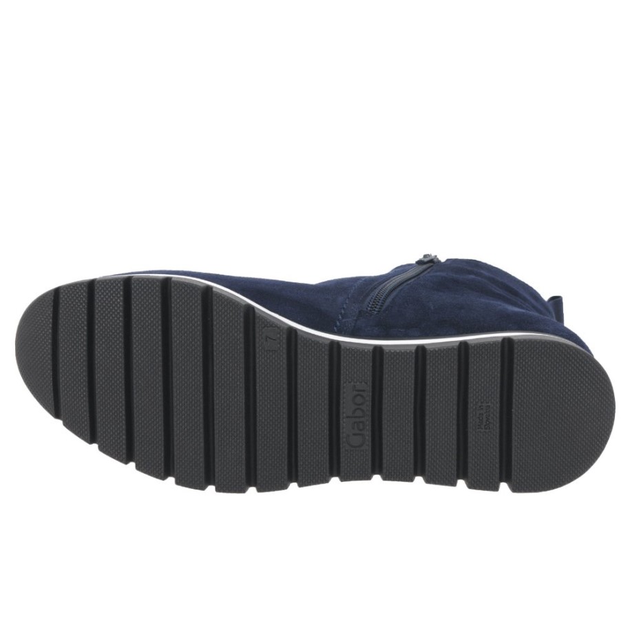 Marine Suede Teller Womens Ankle Boots Gabor