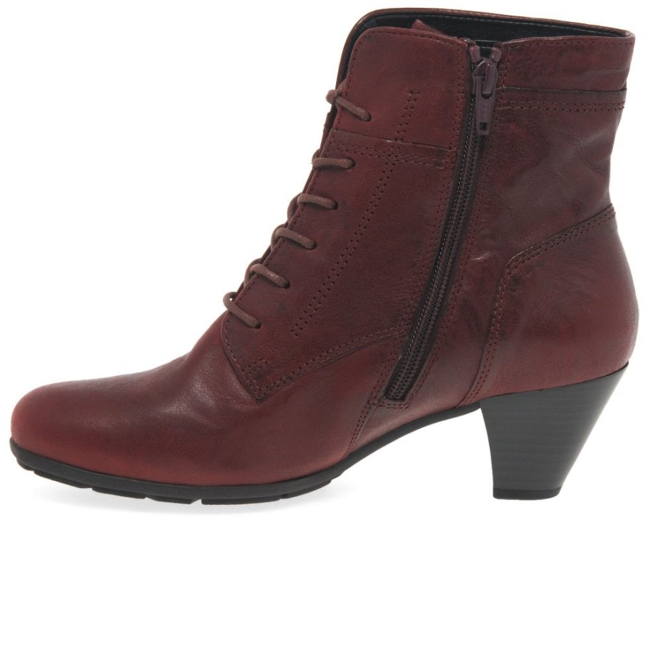 National Womens Ankle Boots Dark Red Gabor