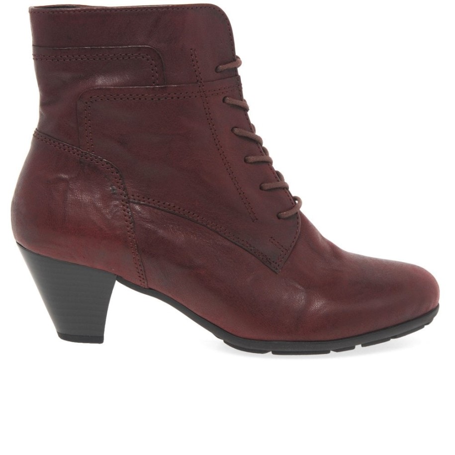 National Womens Ankle Boots Dark Red Gabor