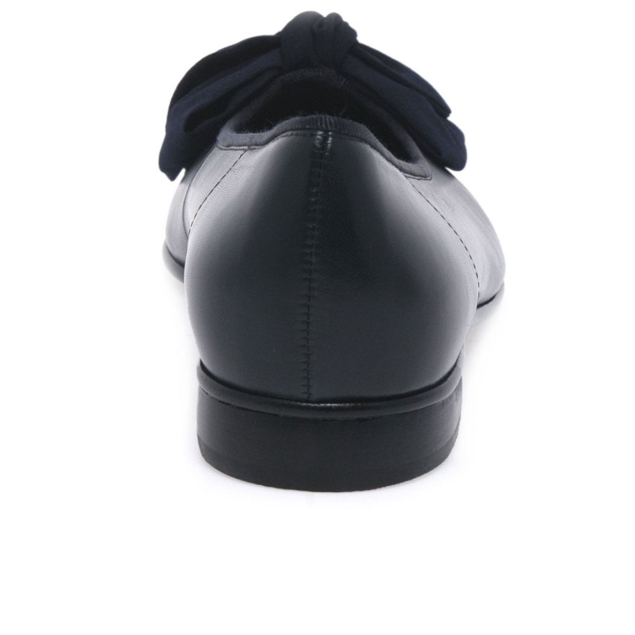 Navy Gabor Amy Bow Trim Womens Ballerina Pumps