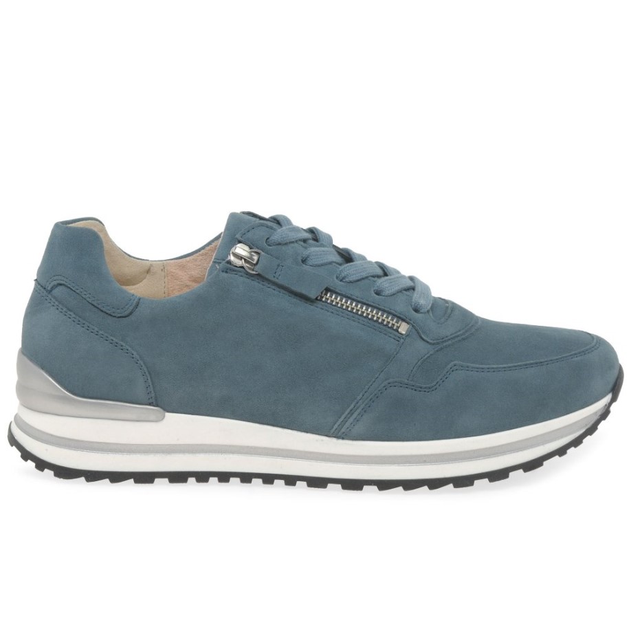 Nulon Womens Trainers Denim Suede Gabor