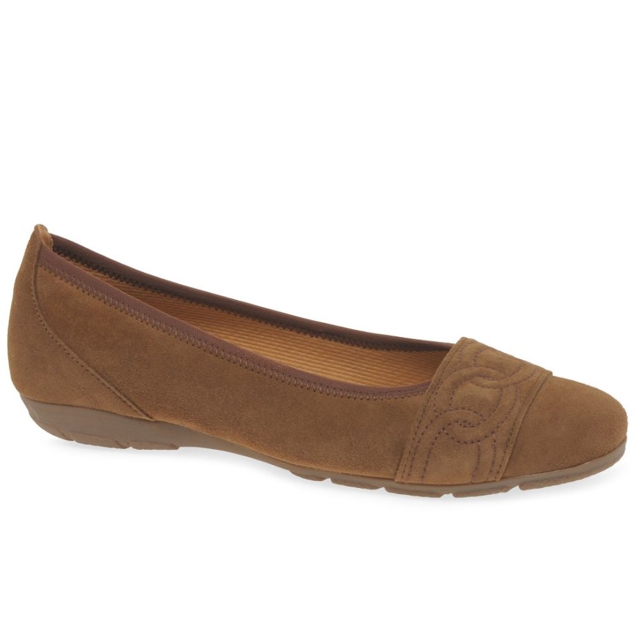 Resemblance Ladies Shoes Gabor New Whiskey Suede